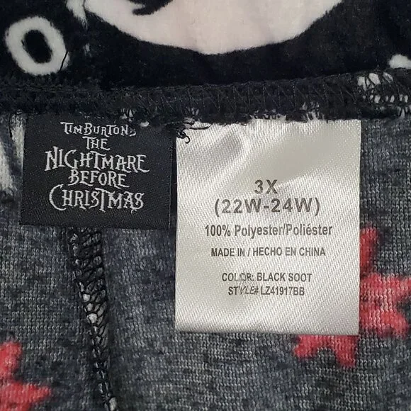 Disney Nightmare Before Christmas 3X Pants Velvety Fleece Jack Skellington Snow - Picture 8 of 9